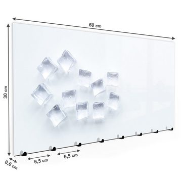 Primedeco Garderobenpaneel Magnetwand und Memoboard aus Glas Eiswürfel in hell