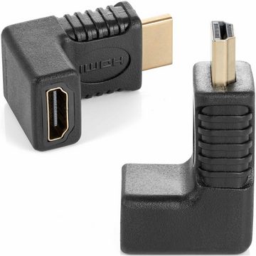 Poppstar HDMI Winkelstecker 90 Grad (TV Winkeladapter Eck) HDMI-Adapter HDMI zu HDMI, (Stecker auf Buchse), 4k UHD 2160p, vergoldete Kontakte
