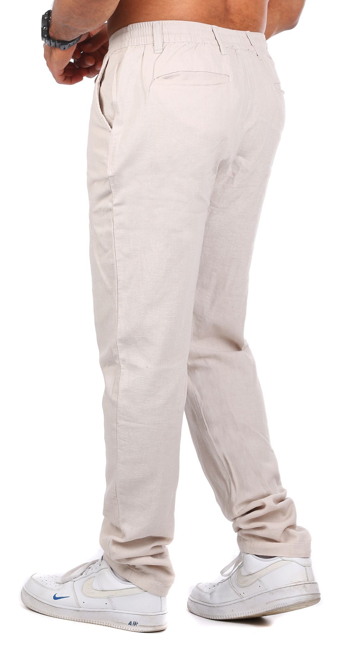 CARISMA Chinos Herren Leinen Baumwoll Mix Hose lang trendig angenehm slim fit 2220-SF in Unifarbe