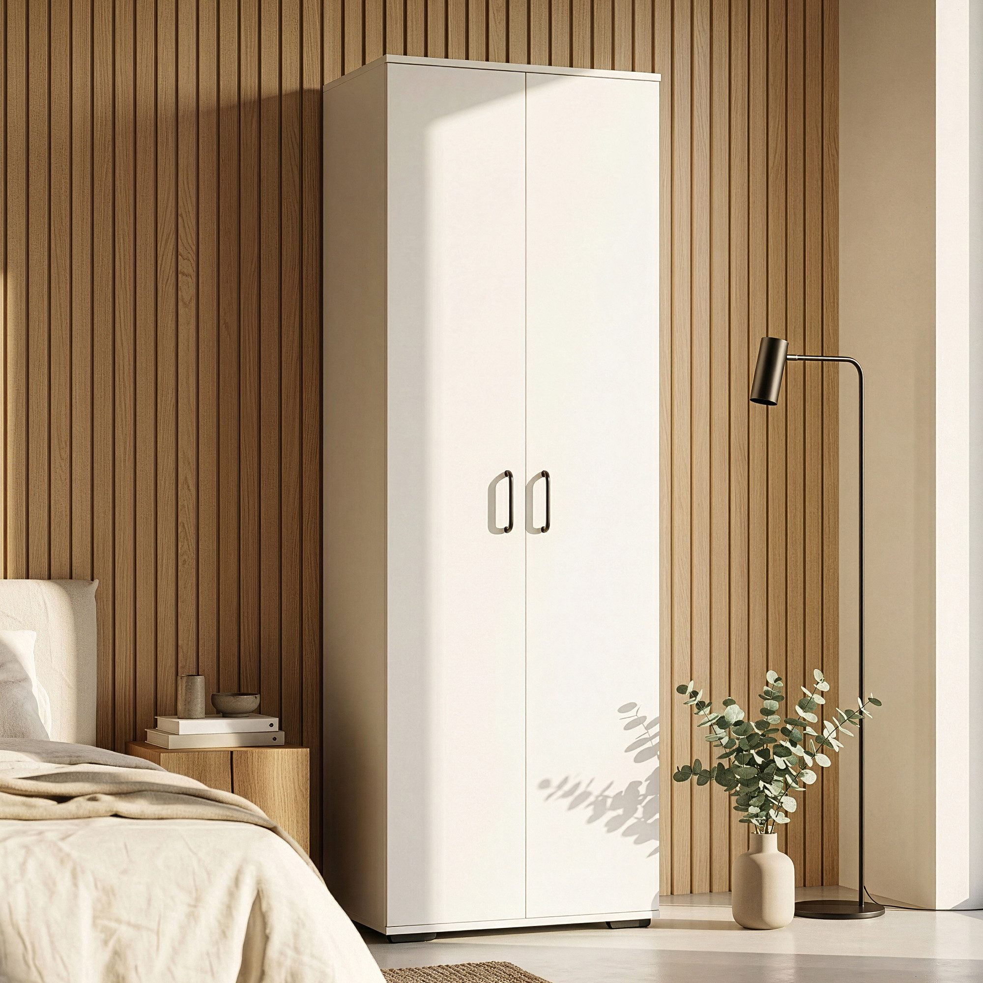 en.casa Kleiderschrank »Chalvefted« mit 2 Türen 1 Stange 175 x 60 x 35 cm Weiß
