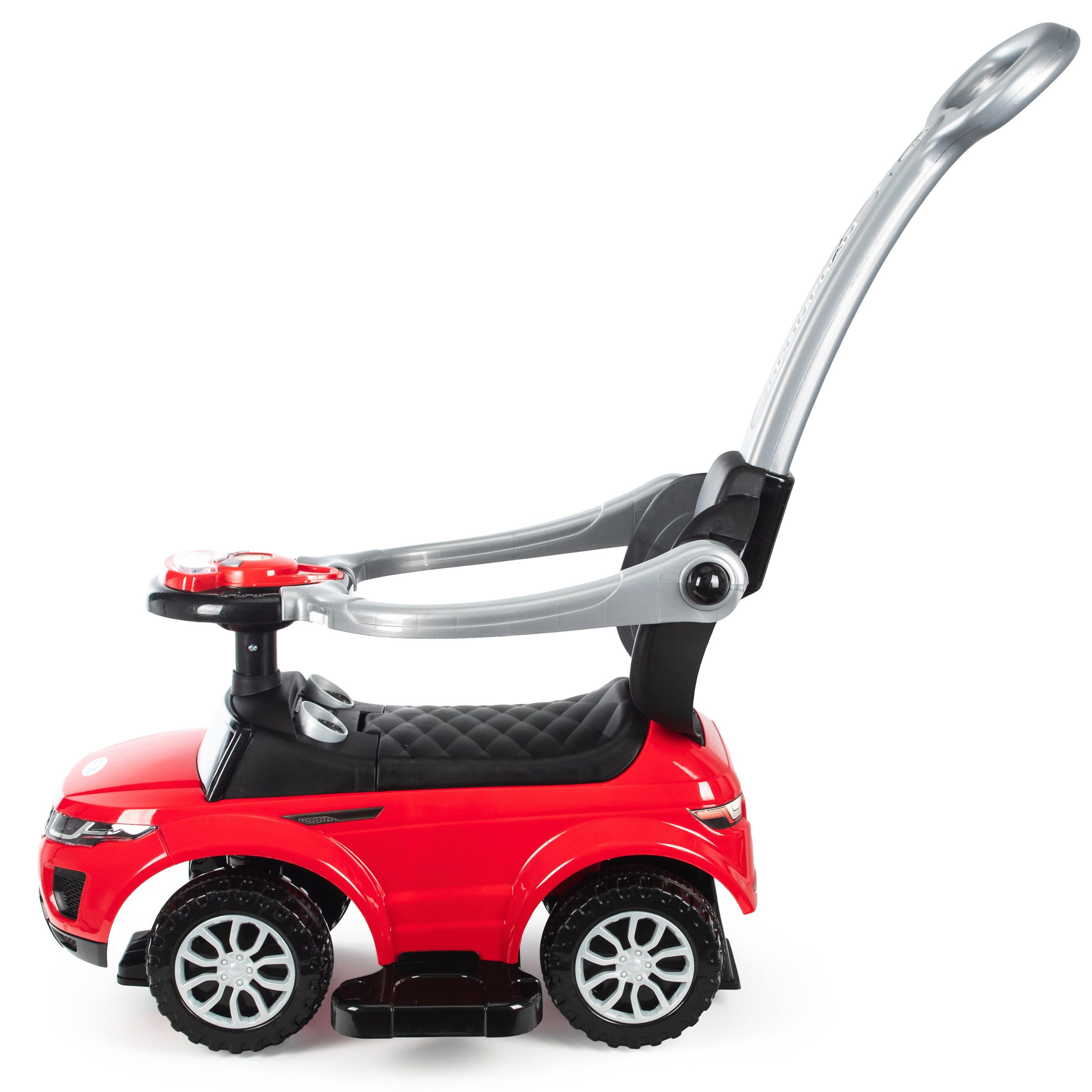 COIL Rutscherauto Babyrutscher, Kinderauto, Schiebeauto, 3in1, mit Druckgriff, interaktives Lenkrad, Musik- und Hupenknöpfe, ab 12 Monaten