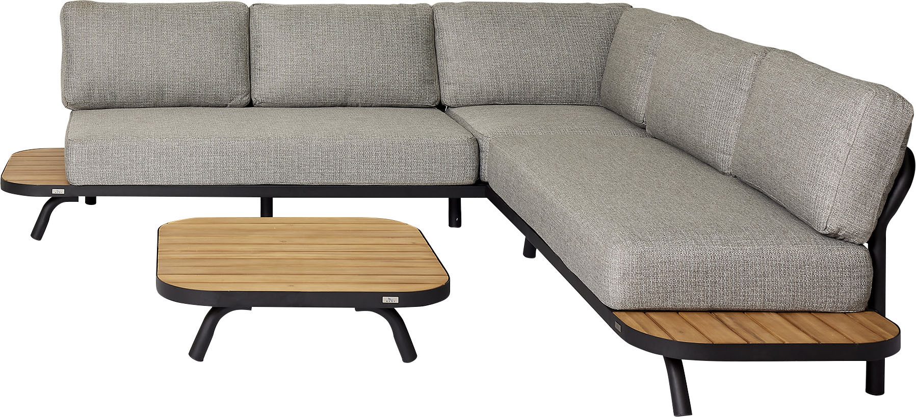 Best Loungeset Paros, (Set, 12-tlg), bestehend aus 2 Bänken, 1 x Tisch und 9 Kissen