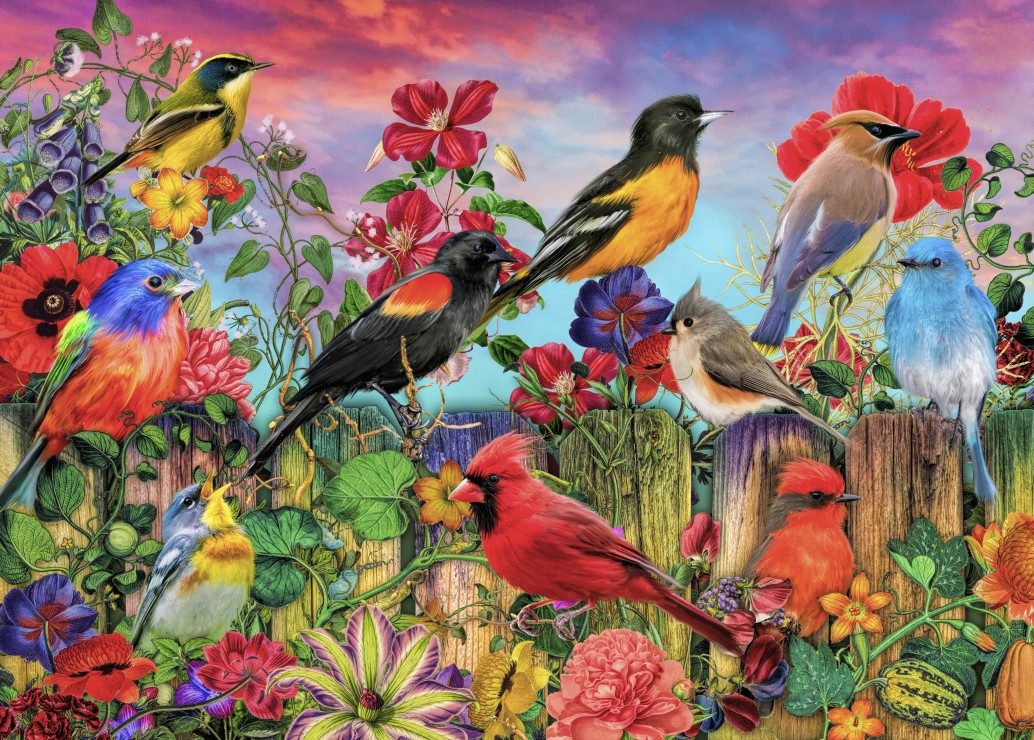 Bluebird Puzzle Puzzle Birds and Blooms Garden, Puzzleteile