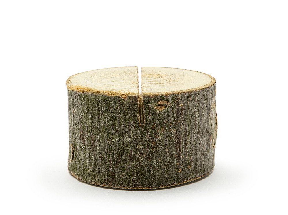 partydeco Tischkartenhalter, Holz, Tischkartenhalter aus Holz 3x2cm Baumscheiben 6er Set natur