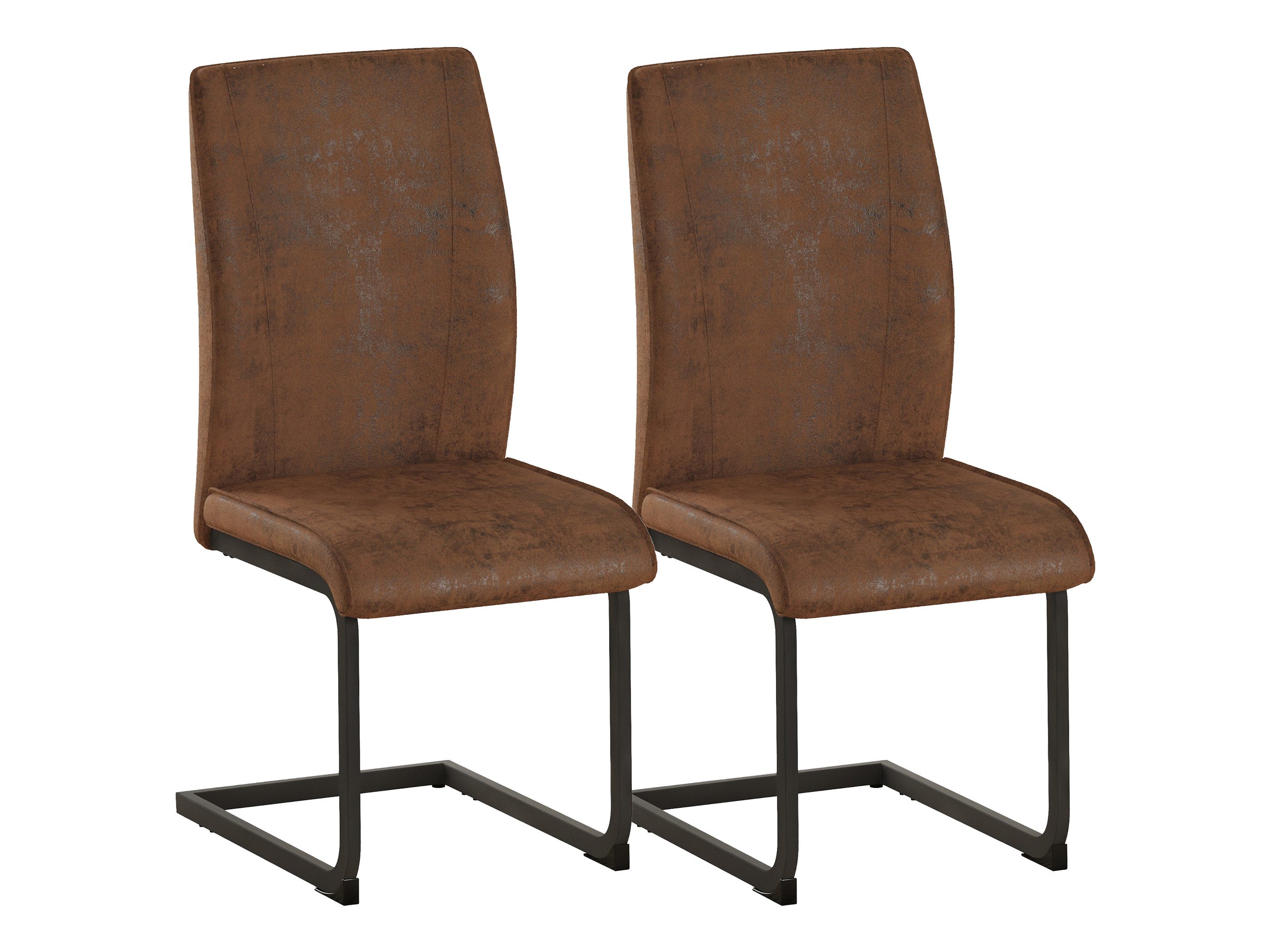 SeedWave Freischwinger 2er Set Esszimmerstühle, Kunstleder Polsterstuhl aus Metallgestell, Anti-Rutsch-Pads