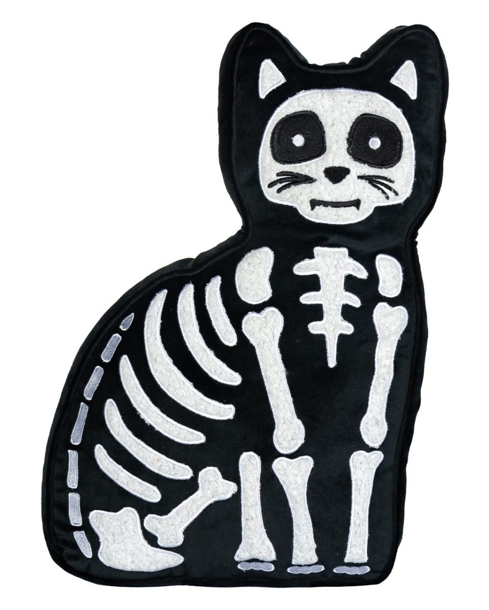 Horror-Shop Dekokissen Skelett Katze als Dekokissen 52cm