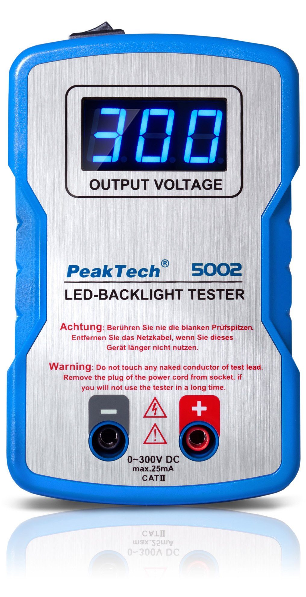 PeakTech Strommessgerät PeakTech 5002: LED Tester/ Beleuchtungstester, 0 -  300V DC, mit Softanlauf, Prüfgerät für einzel LEDs, LED Stripes und andere  LED Leuchtmittel, 1-tlg.
