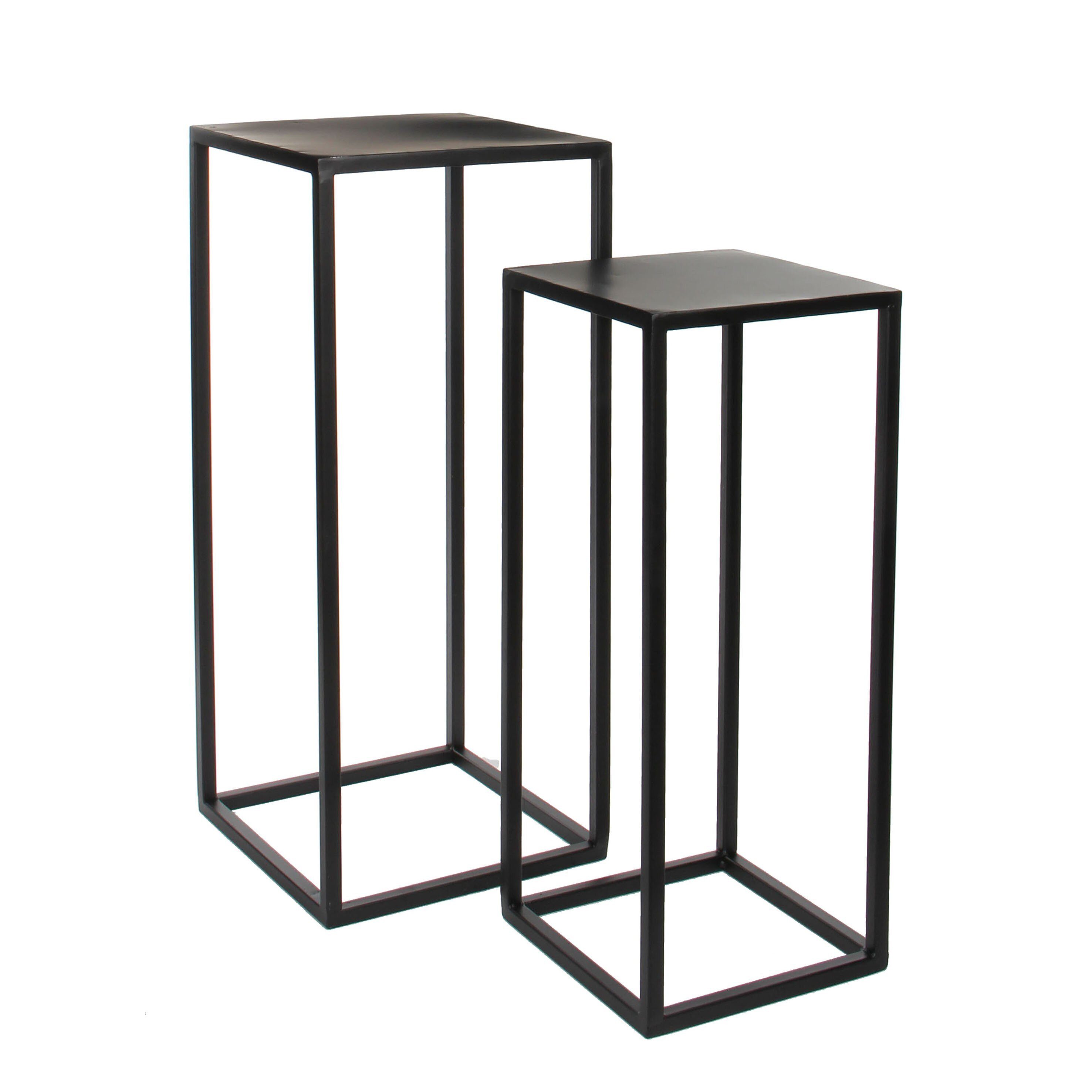 Mica Decorations Beistelltisch Mica Decorations Goa Tisch schwarz Satz von 2 - l30xb30xh70cm