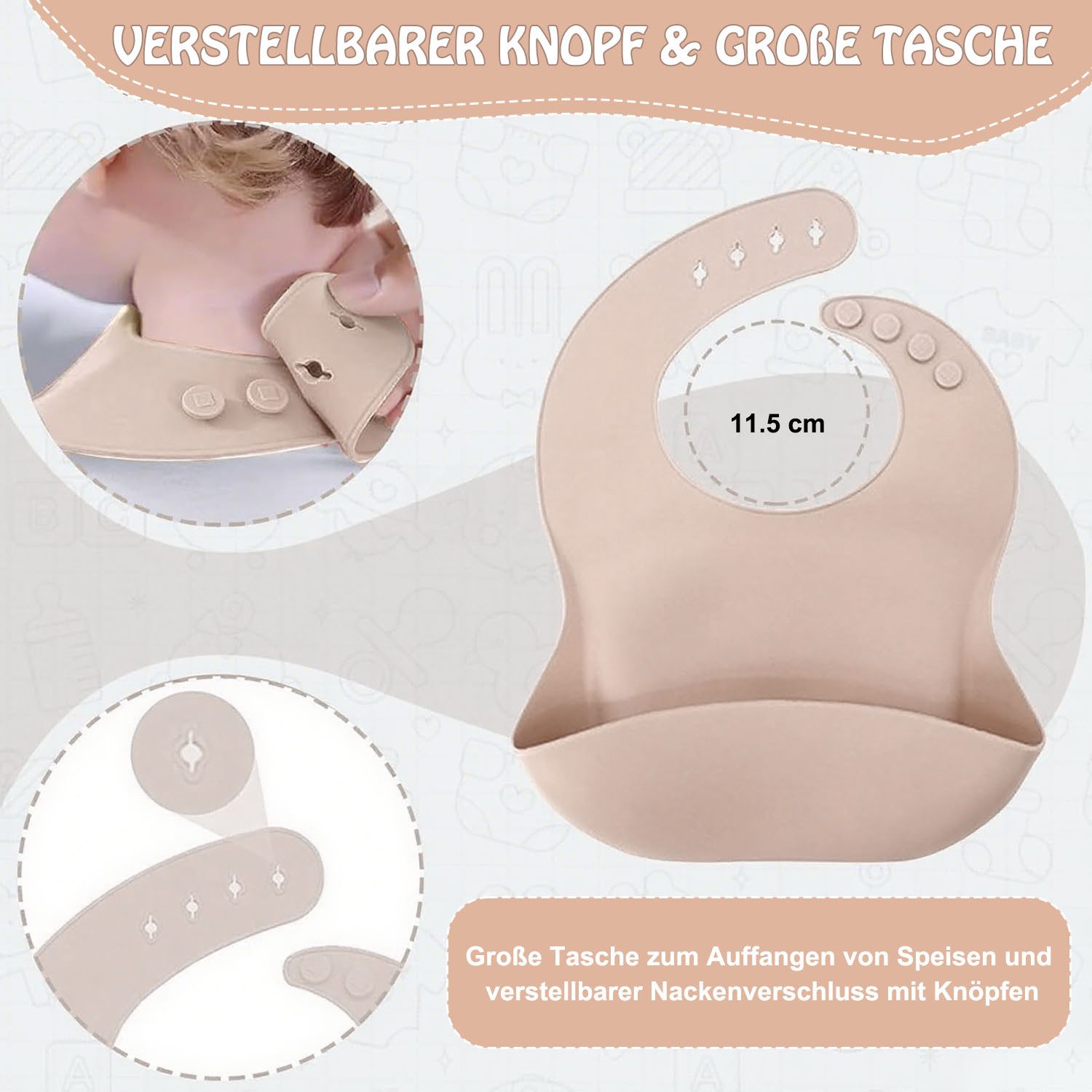 AIMAX Kindergeschirr-Set 9er Baby Geschirrset Set Kindergeschirr Babylöffel Trinklernbecher, Silikon Lätzchen Baby Teller Kinderteller mit Saugnapf – Bild 5 von 5