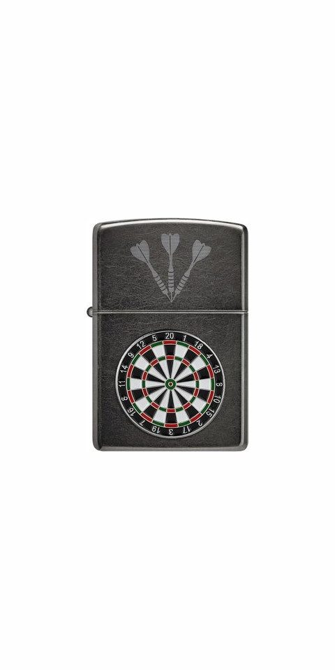 Zippo Feuerzeug Zippo Feuerzeug "Dartscheibe Classic", grau, Plakette (1-St), Benzinfeuerzeug