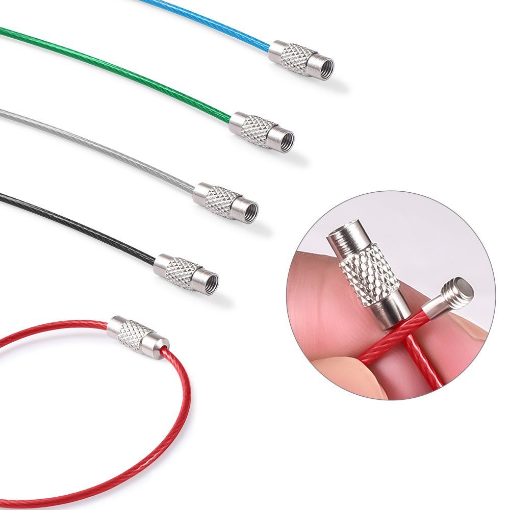 WEBBOMB Schlüsselanhänger Set 5x Drahtringe Schlüsselringe aus Drahtseil 1, günstig online kaufen