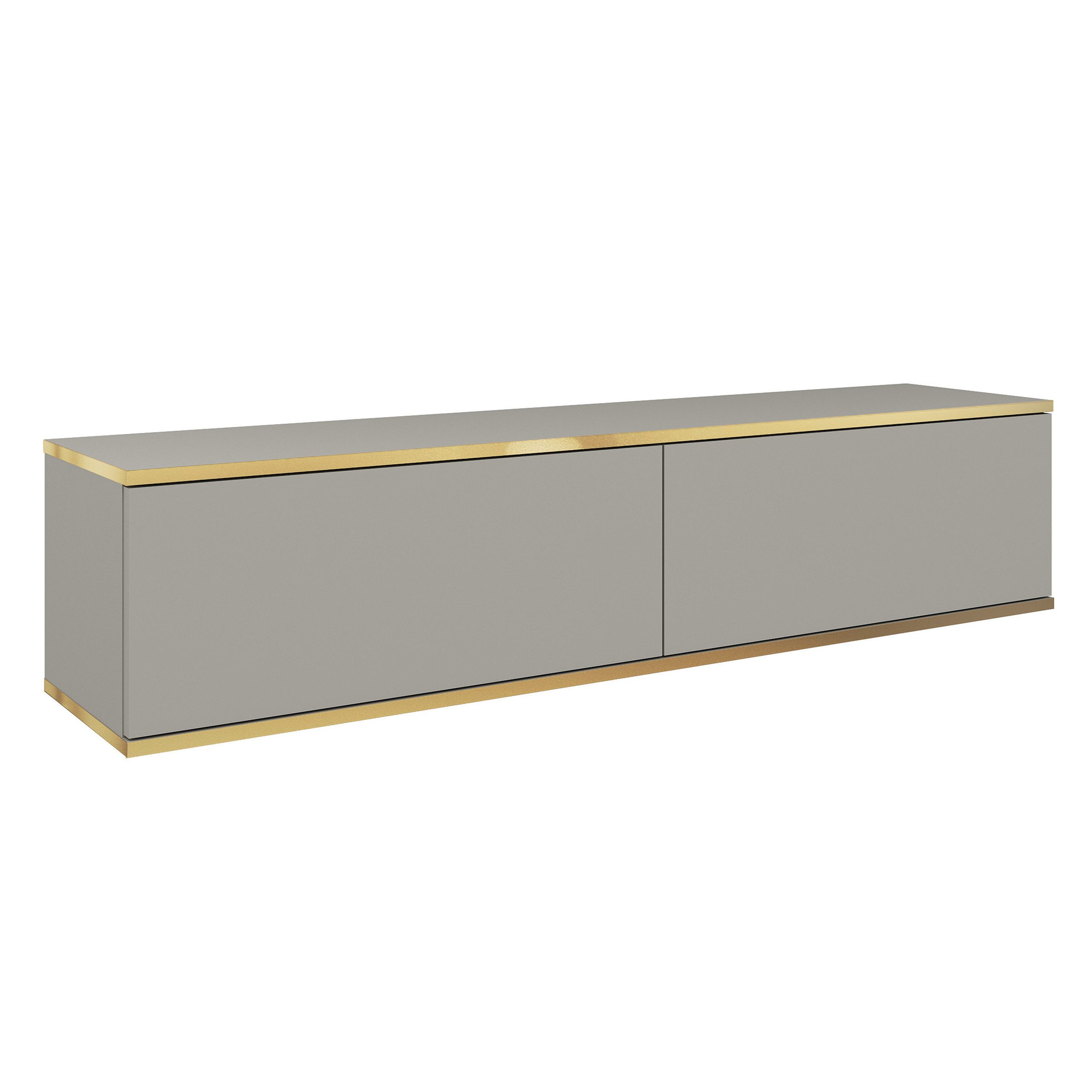 Masseno Lowboard VENEZIA 135 cm TV-Schrank mit 2 Türen Grau