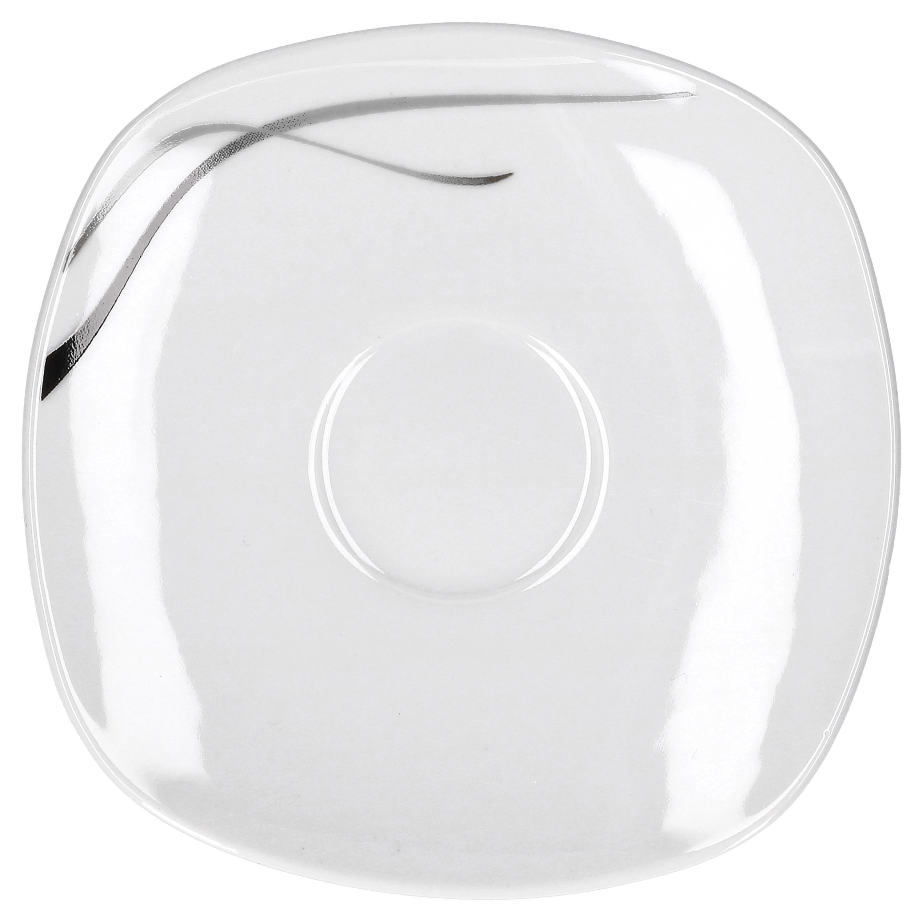 van Well Tasse Kaffeeuntertasse Silver Night 14,5cm, Porzellan
