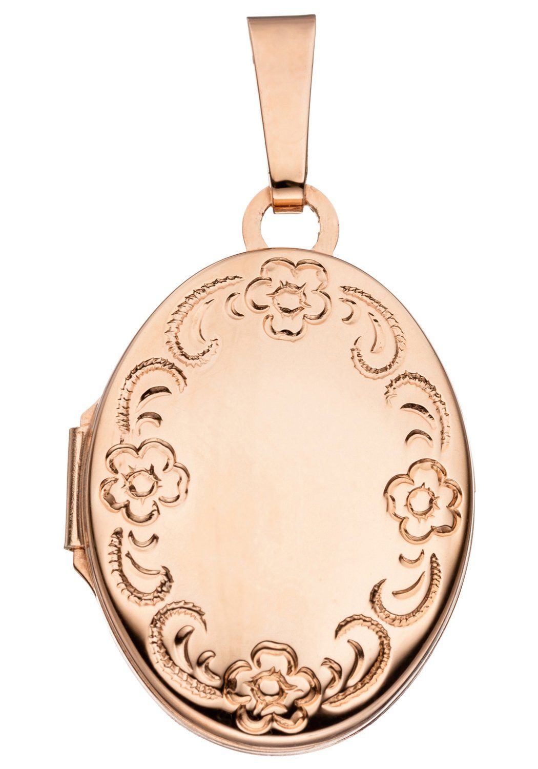 Medallionanhänger Anhänger JOBO Medaillon 925 vergoldet Silber roségold oval,