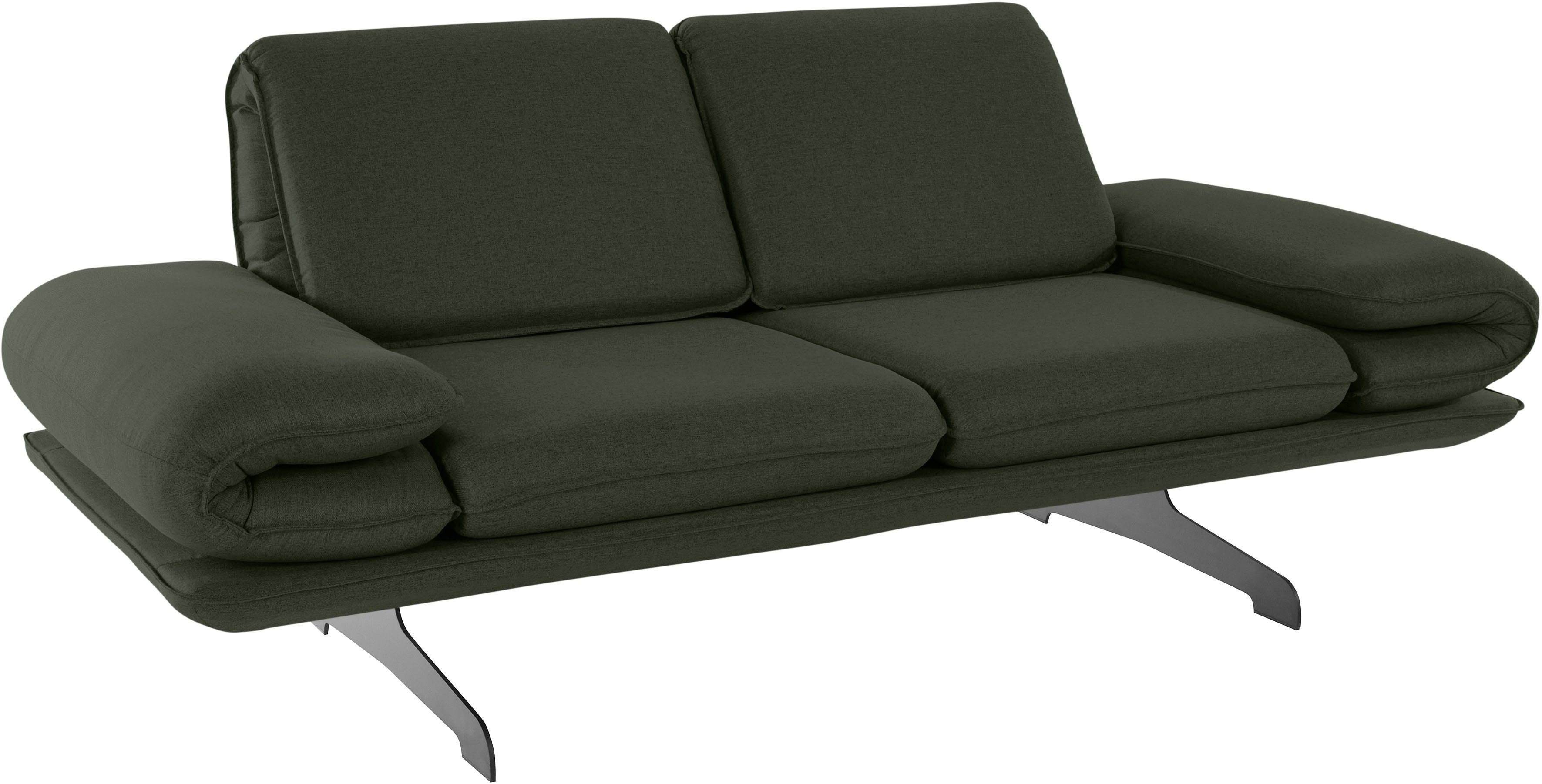 DOMO collection 2-Sitzer New York, Metall aus wahlweise mit Rückenfunktion, Kufenfüßen mit und Armlehnen