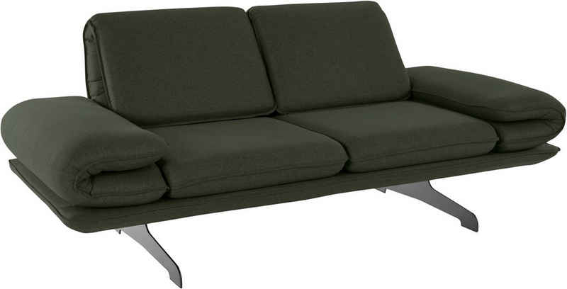DOMO collection 2-Sitzer »New York«, wahlweise mit Armlehnen- und Rückenfunktion, mit Kufenfüßen aus Metall