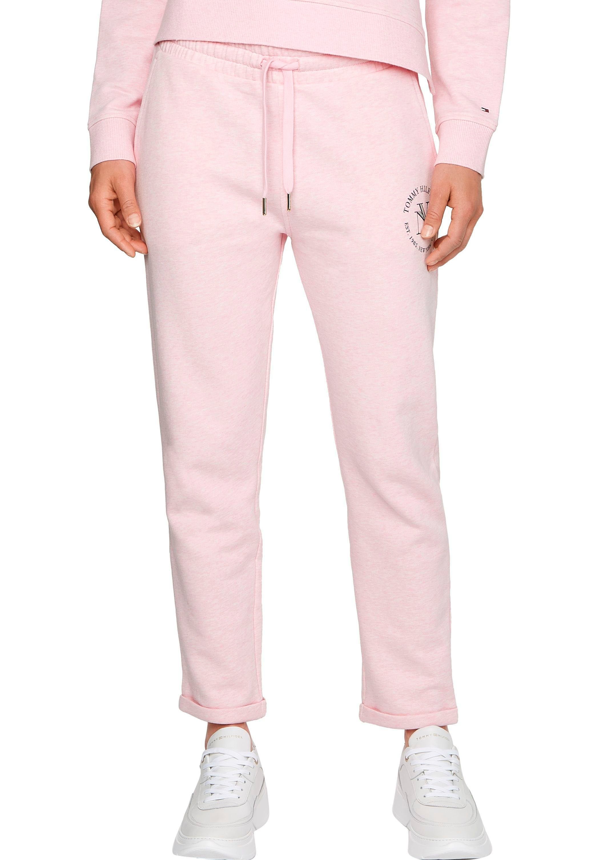 Tommy Sweatpants Hilfiger Classic-Pink-Heather mit TAPERED Hilfiger Tommy Markenlabel ROUNDALL SWEATPANTS NYC