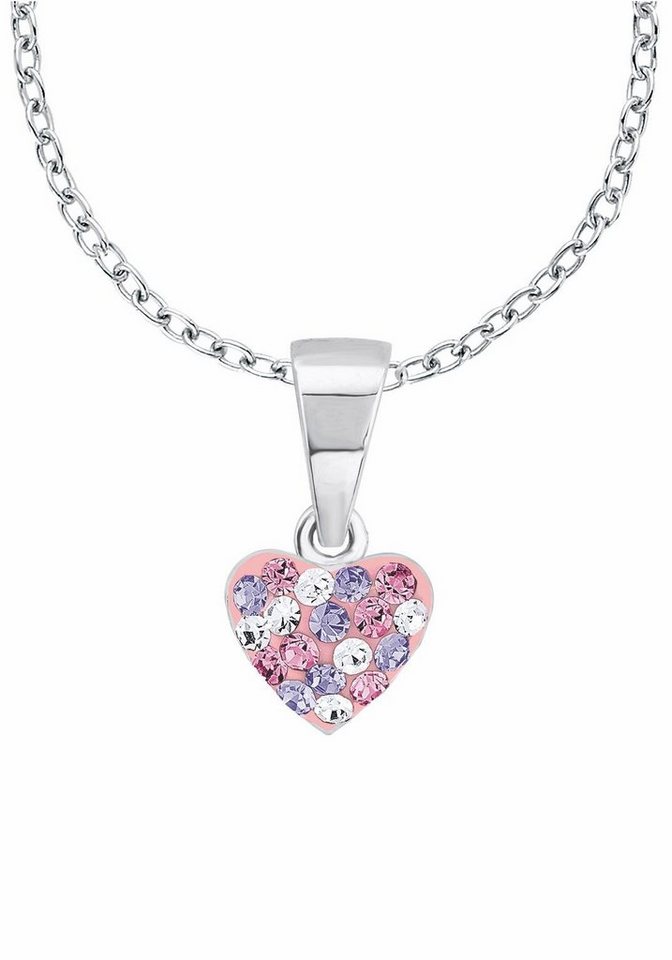 Prinzessin Lillifee Silberkette Herz, 2013171, mit Kristallsteinen,  Bestückt mit glänzenden Kristallsteinen