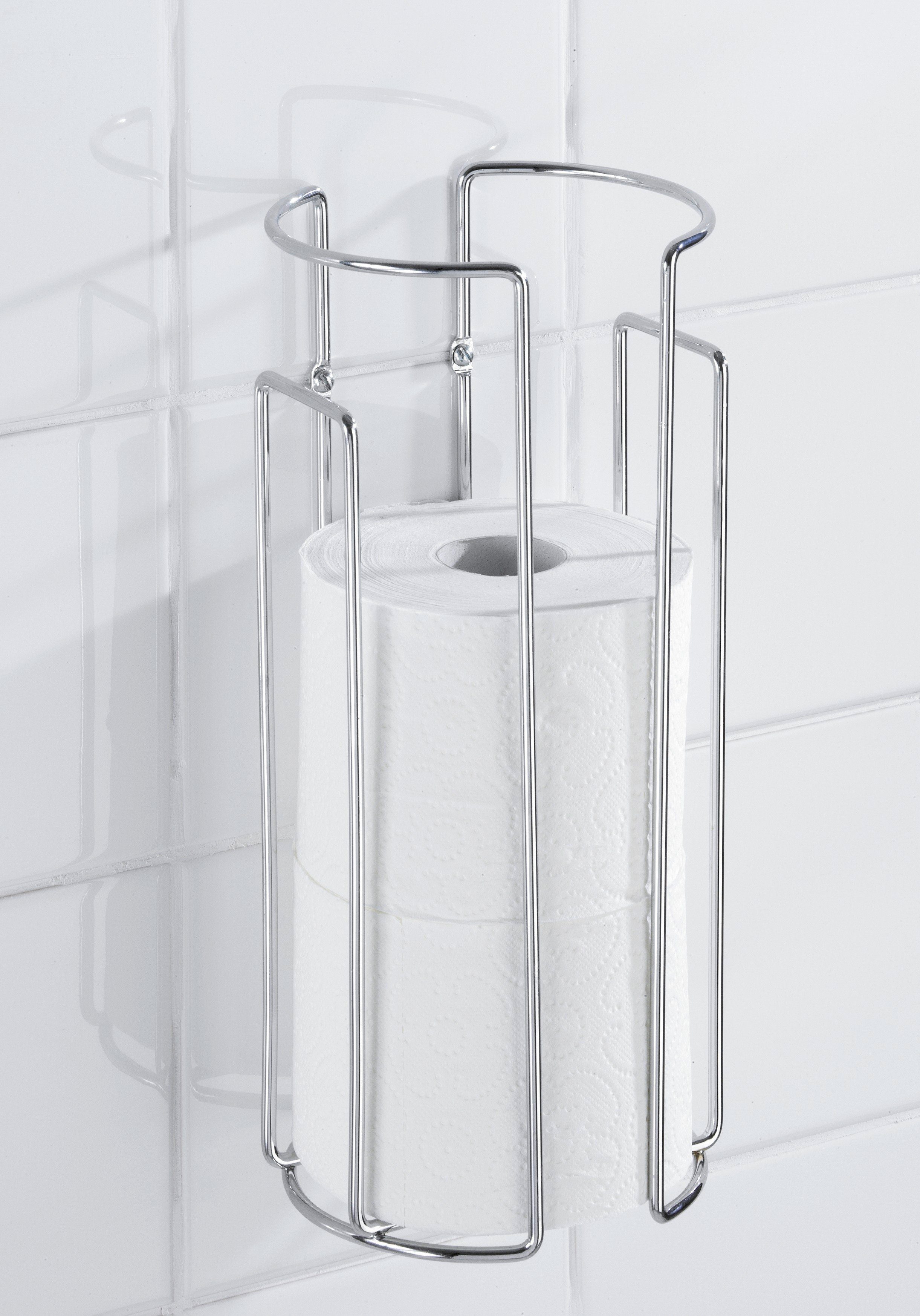 WENKO Toiletten-Ersatzrollenhalter Wandhalter, Chrom, für 3 Rollen günstig online kaufen