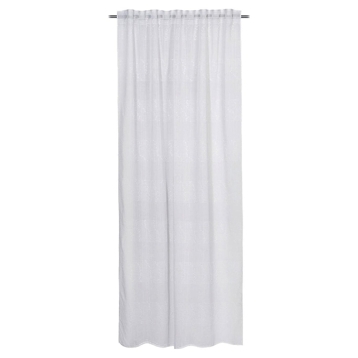 Gözze Vorhang MANERBA, Weiß, 140 x 245 cm, verdeckte Schlaufen, (1 St), verdeckte Schlaufen, halbtransparent, Polyester, Querstreifen mit Effektgarn, inkl. Bügelband