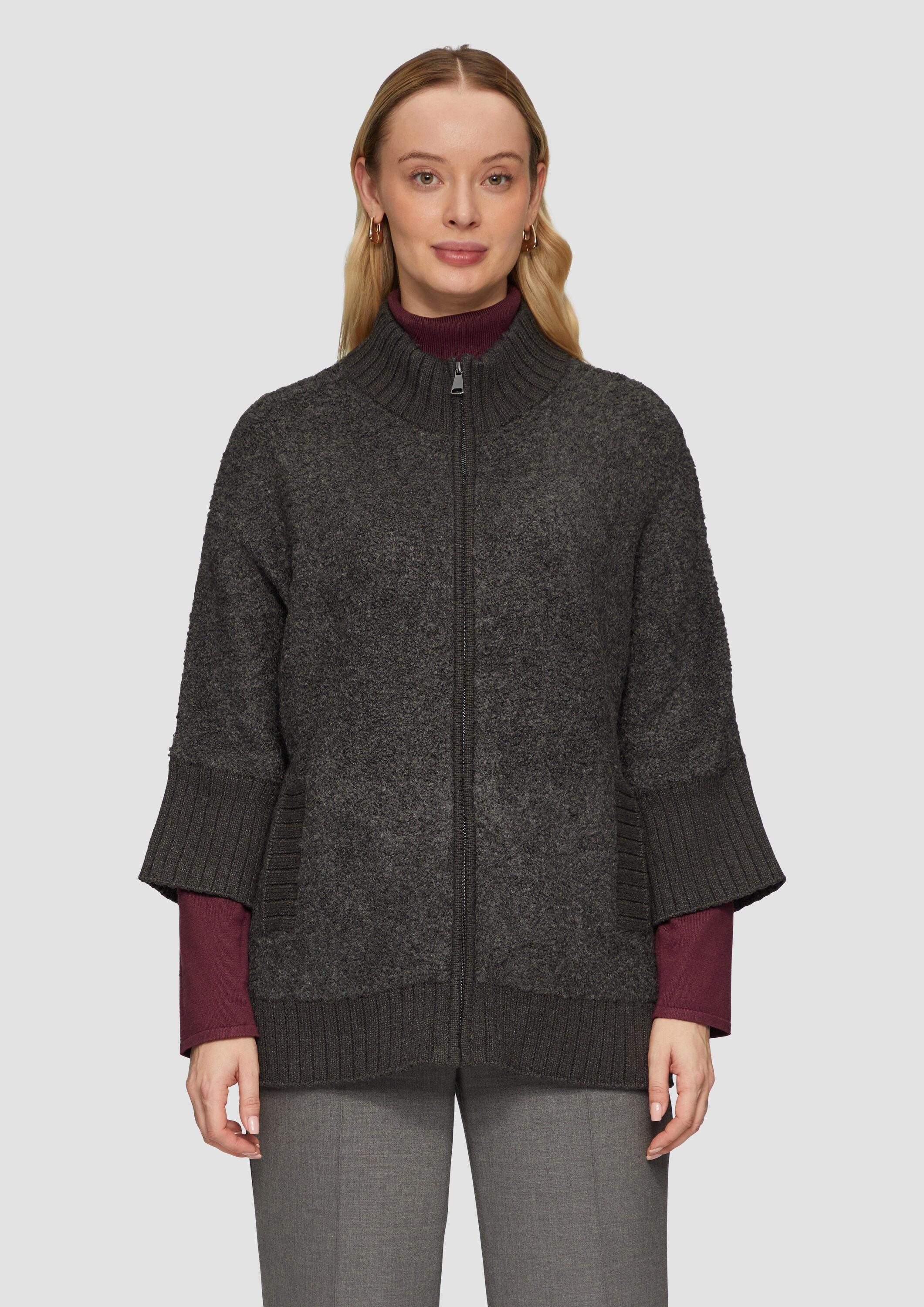 s.Oliver Cardigan Strickjacke Strickjacke aus Bouclé aus im Wollmix