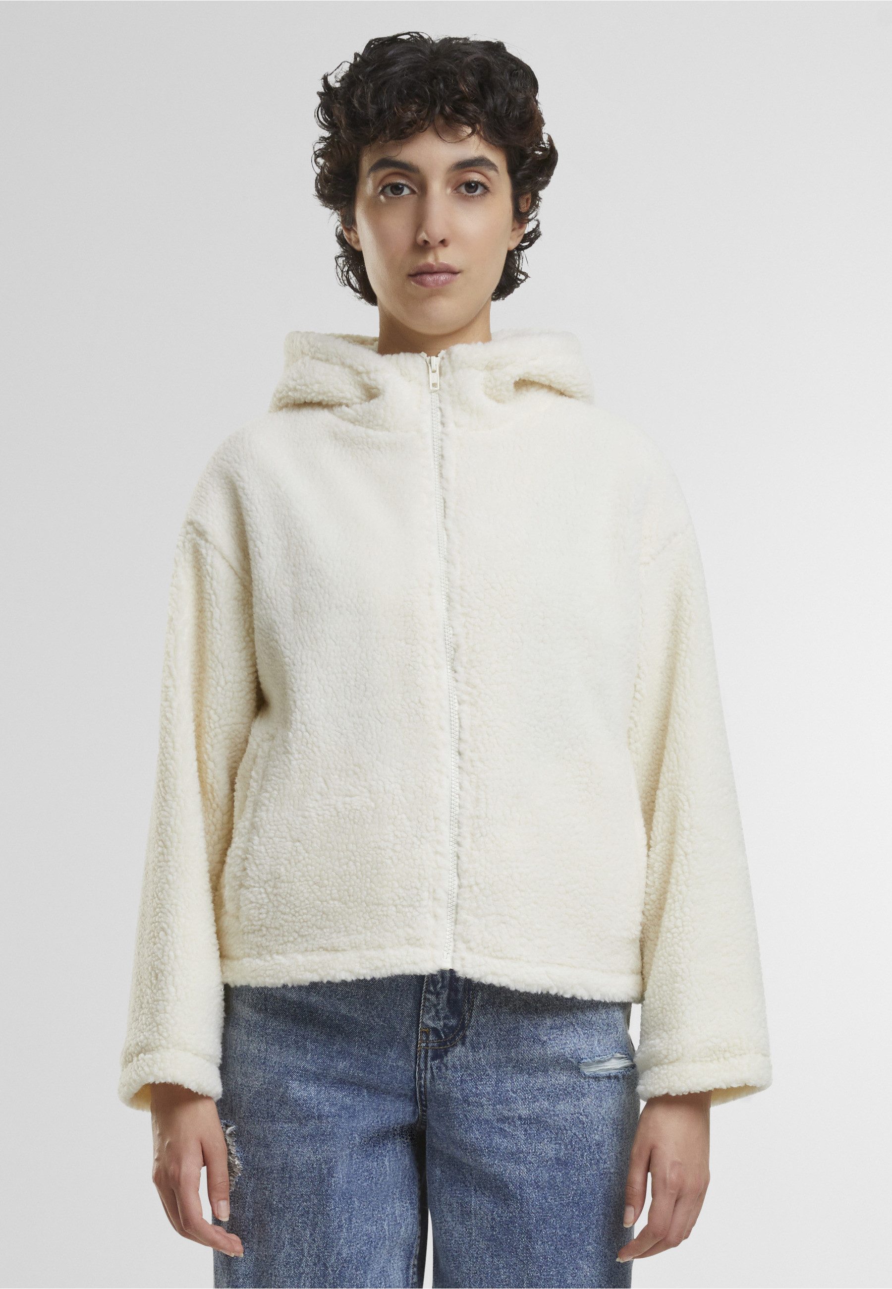 URBAN CLASSICS Langmantel Urban Classics Ladies Short Hooded Sherpa Jacket – Bild 5 von 5