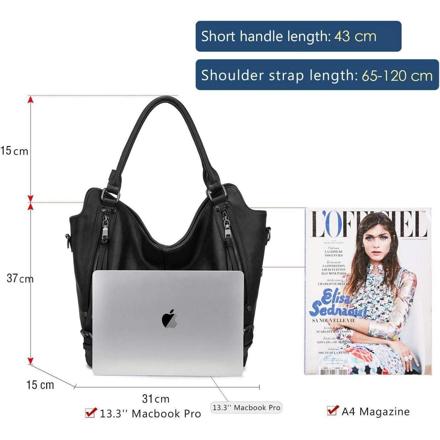 LuxusKollektion Shopper Große Shopper Damen Handtasche Kunstleder Umhängetasche Set Schwarz – Bild 2 von 5