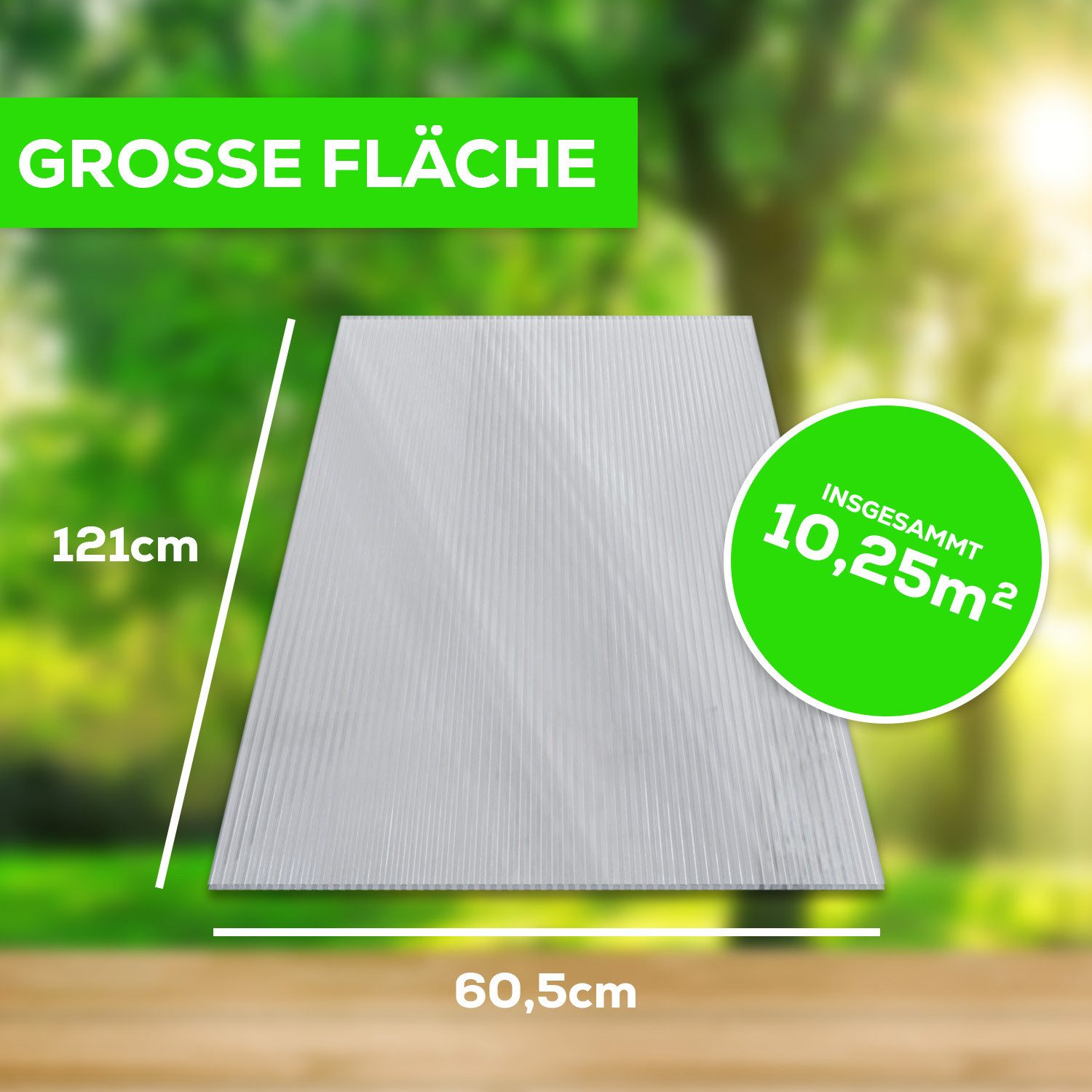 GARMIO Gewächshaus Hohlkammerstegplatte...