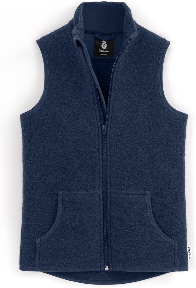 Ehrenkind Funktionsweste Walkweste für Kinder aus Bio-Schurwolle, Kinderweste (Weste für Jungen & Mädchen) Weste für Kinder aus 100% Schurwolle