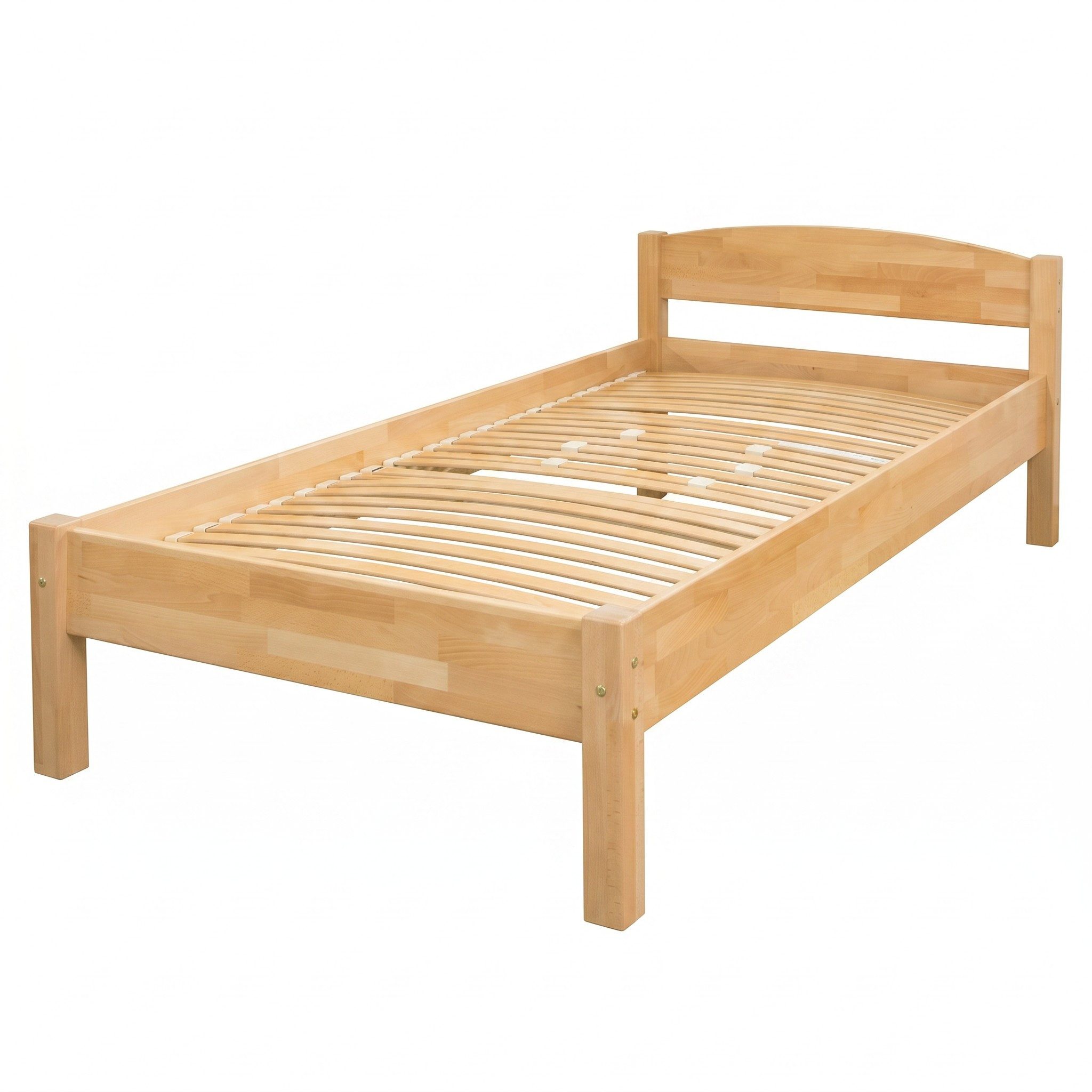 bv-vertrieb Massivholzbett Einzelbett Bett Buche geölt Holzbett 90x200 #2431, Buche massiv geölt