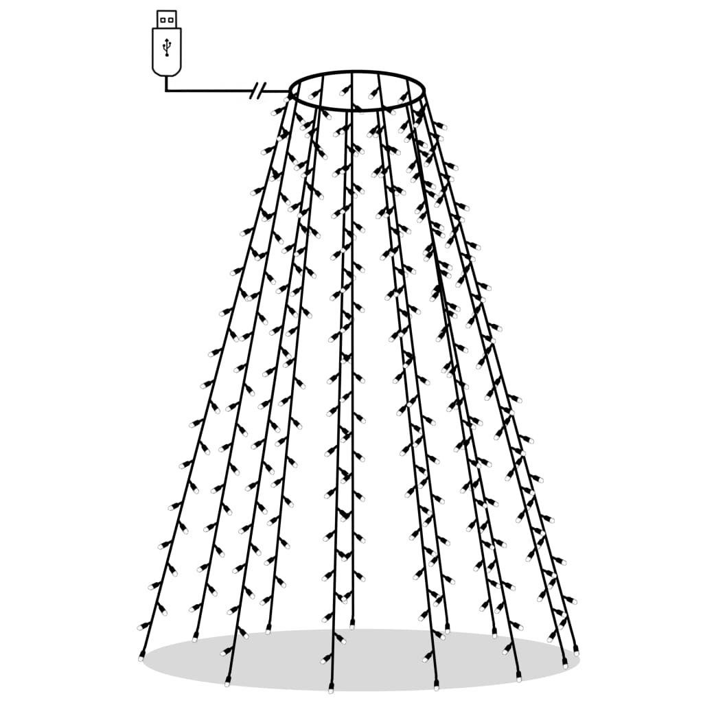 vidaXL Lichterkette Weihnachtsbaum-Lichternetz LEDs Blau 210 cm mit 210