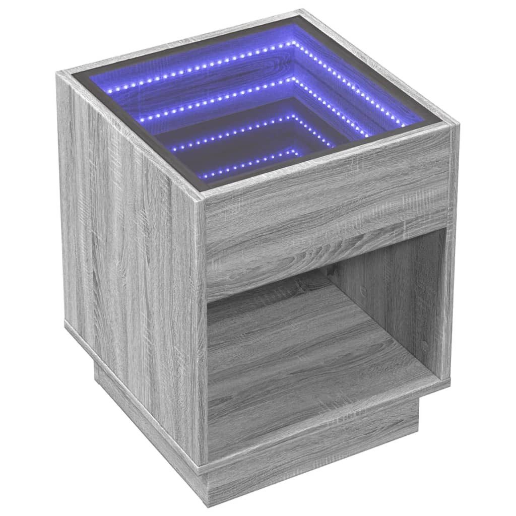 vidaXL Nachttisch Nachttisch mit Infinity-LED Grau günstig online kaufen