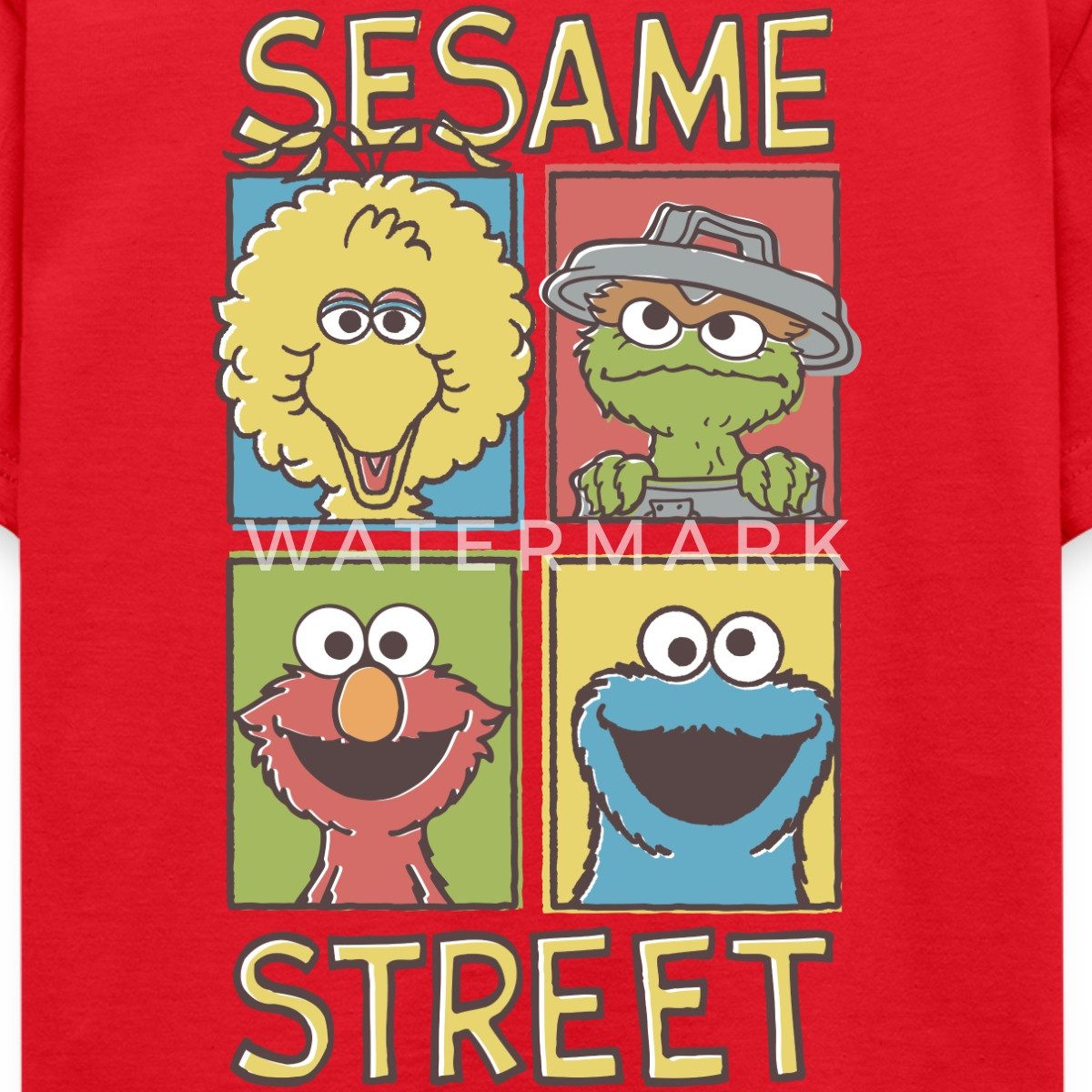 Spreadshirt T-Shirt Sesamstraße Bibo, Oscar, Elmo, Krümelmonster Kinder T-Shirt (1-tlg)