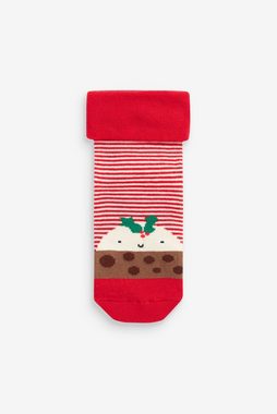 Next Füßlinge 5 x Socken mit Polsterung + Weihnachtsmotiv (5-Paar)