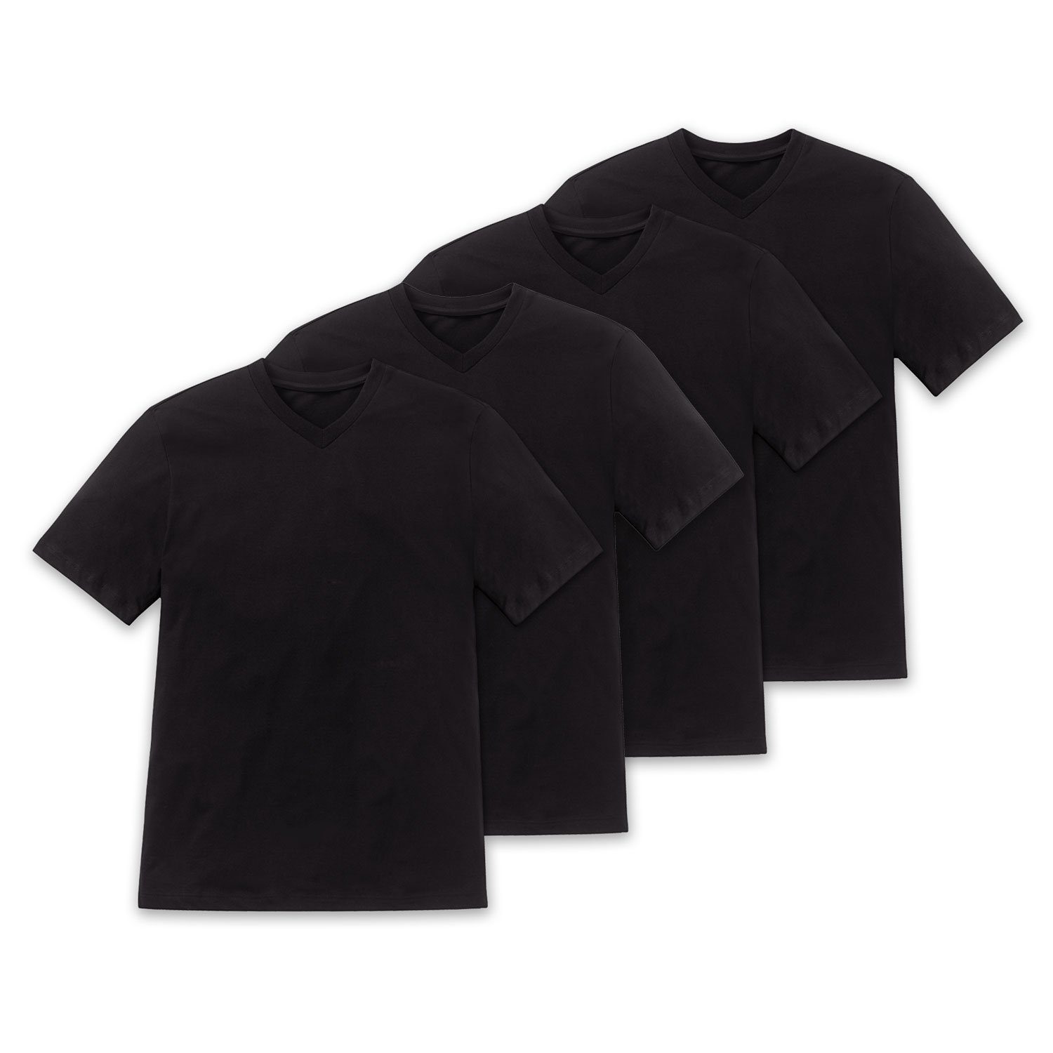 Schiesser T-Shirt (4-tlg) V-Ausschnitt, kurzarm, verstärkte günstig online kaufen