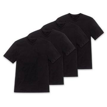 Schiesser T-Shirt (4-tlg) V-Ausschnitt, kurzarm, verstärkte Halsnaht, im 4er Pack