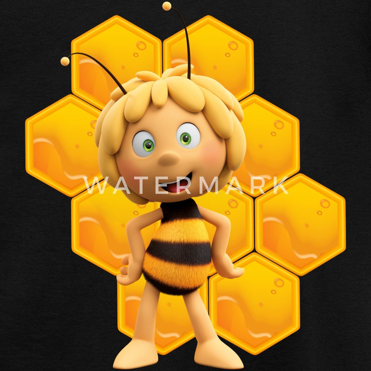 Spreadshirt T-Shirt Die Biene Maja 3 Maja Mit Bienenwabe Kinder T-Shirt (1-tlg)