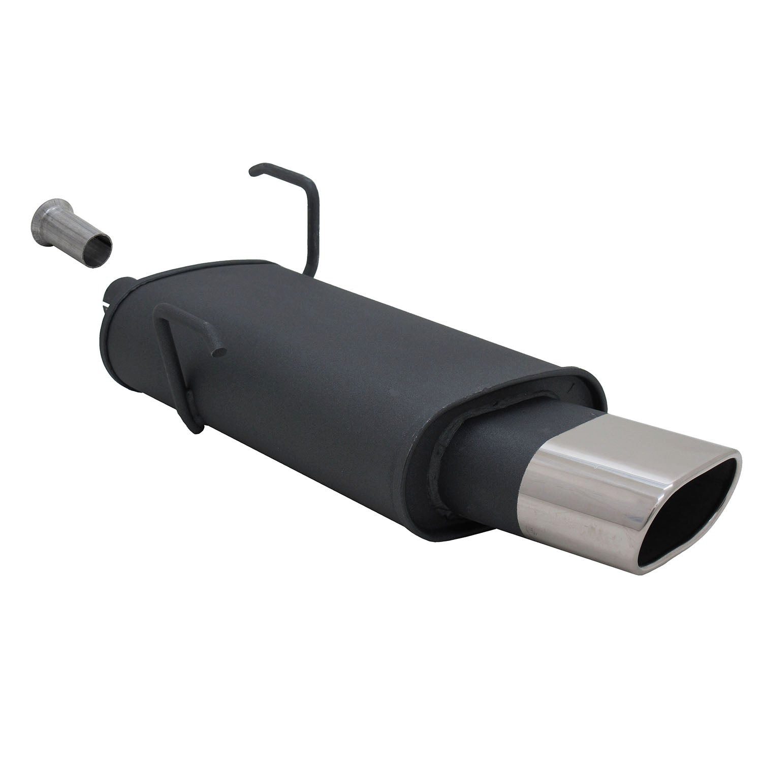 OMAC Auspuff-Flexrohr Novus Sportauspuff für Peugeot 206 135x75mm Endschalldämpfer mit ABE, (1-tlg), Leicht austauschbar - Einzelausstieg