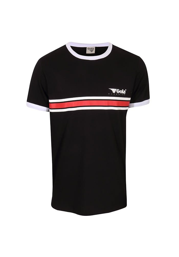 Gola T-Shirt Stripe Logo (100% Baumwolle) schwarz Herren