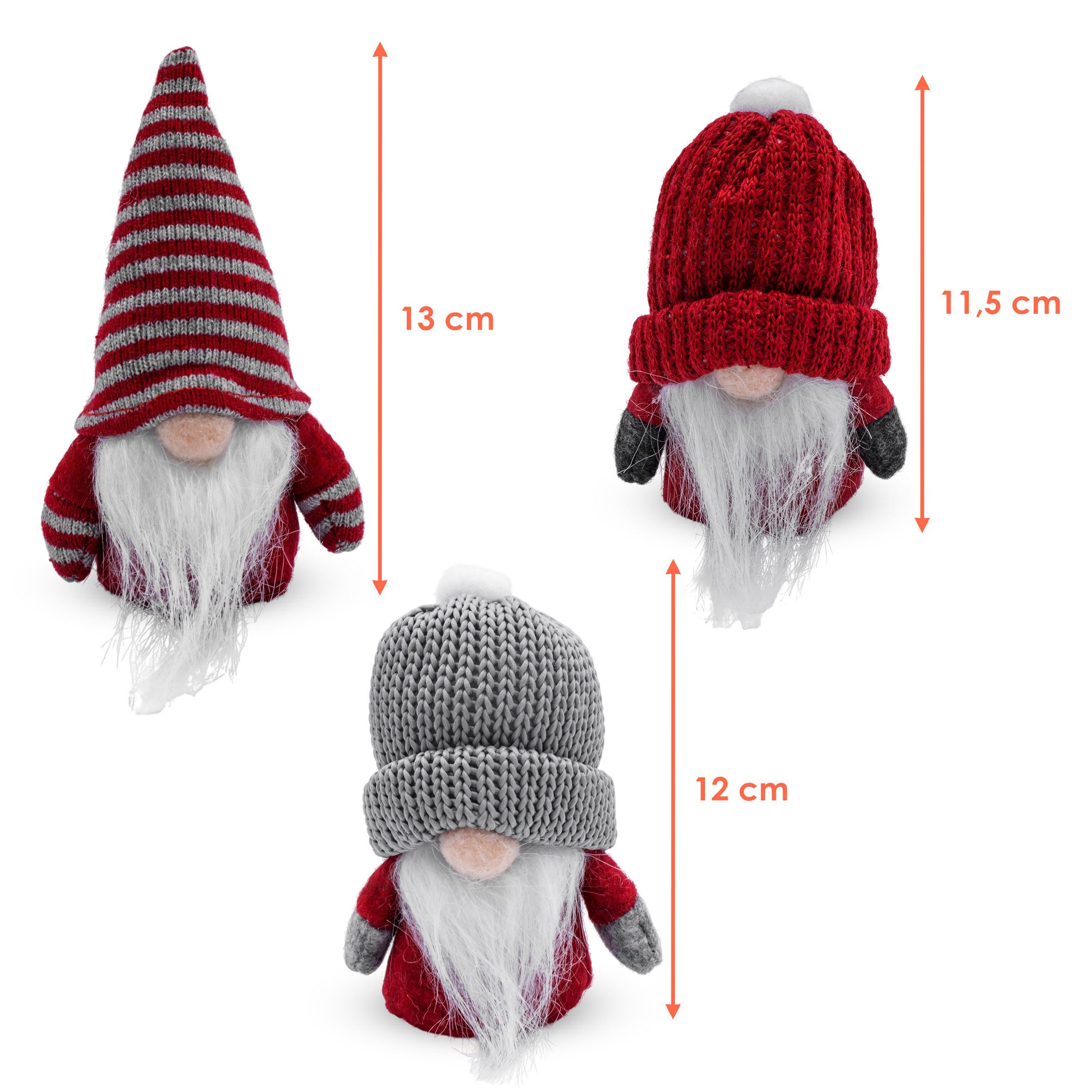 Spetebo Dekofigur Weihnachtswichtel Figur 13 cm - 3er Set (Anzahl, 1 St., S günstig online kaufen