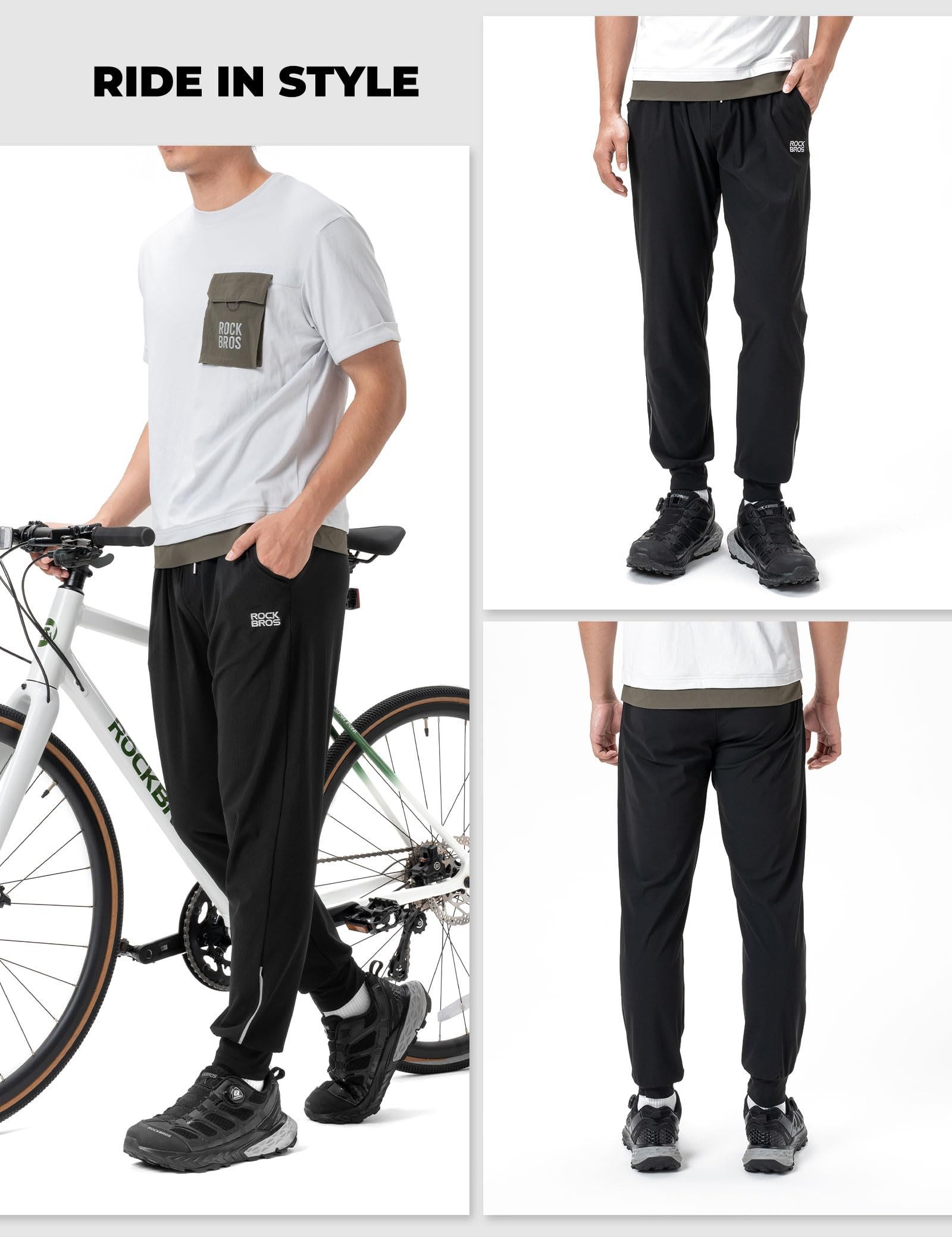 ROCKBROS Fahrradhose Fahrradhose Lang Herren leicht, atmungsaktiv, schnelltrocknend