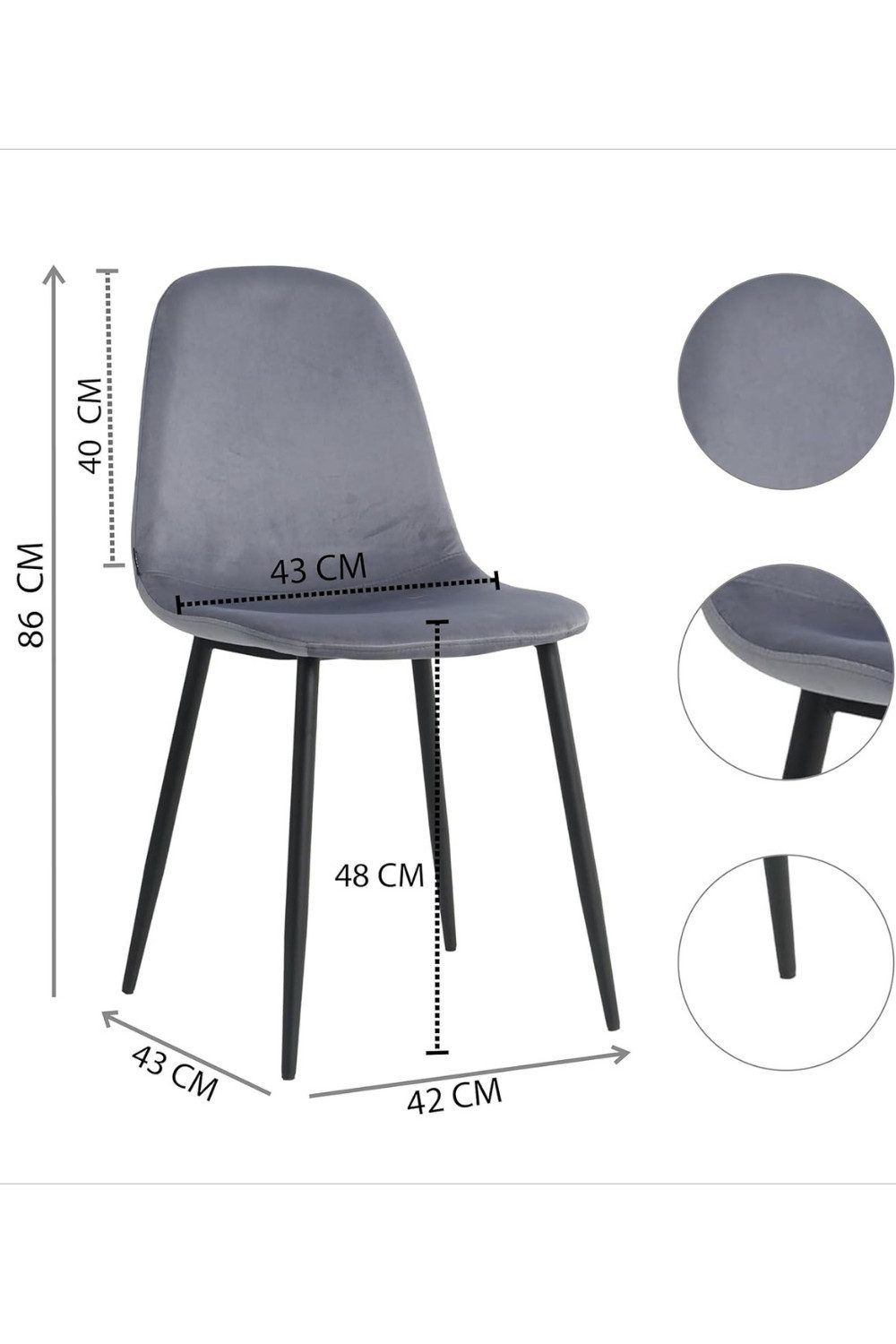 Lina® Esszimmerstuhl Samt-Esszimmerstuhl mit stabilem Metallgestell (2er, 4er, 6er, 2 St), Samtbezug in Trendfarbe, stabiler Stahlrahmen, vielseitig kombinierbar
