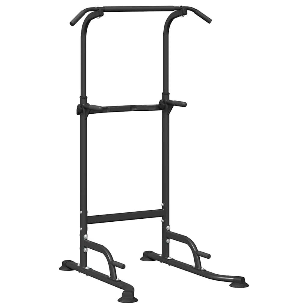 vidaXL Hantel-Wandhalterung Power Turm Dip Station Schwarz 102 x 95 x 210 cm, (1-St)