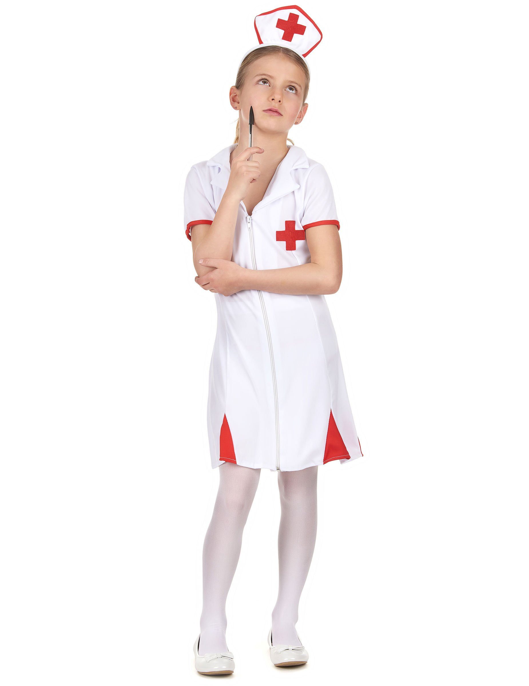 Kostüm kleine Krankenschwester Kinder-Kostüm rot-weiss