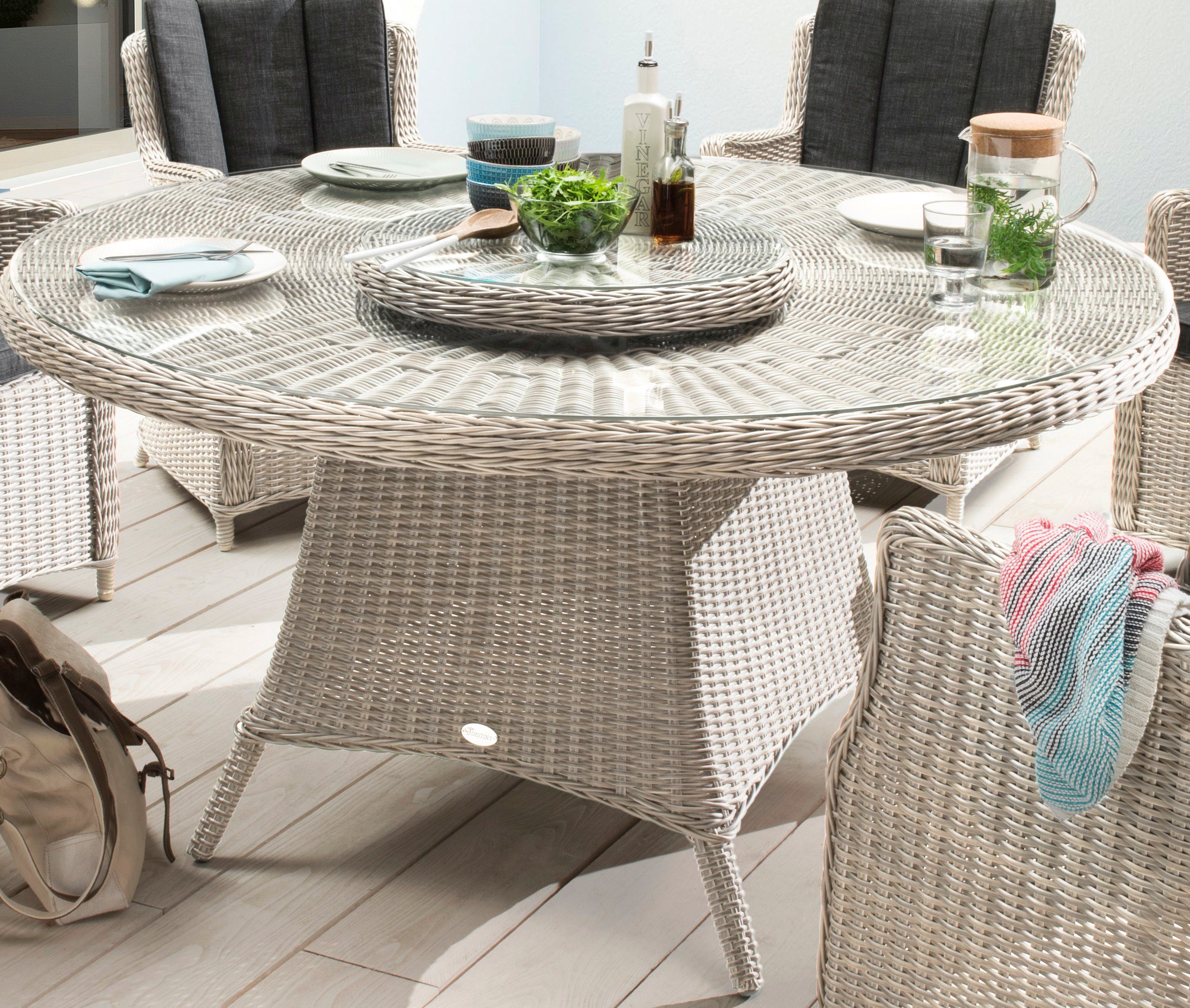 Destiny Garten-Essgruppe LUNA, (19-tlg., 6x Sessel, günstig online kaufen