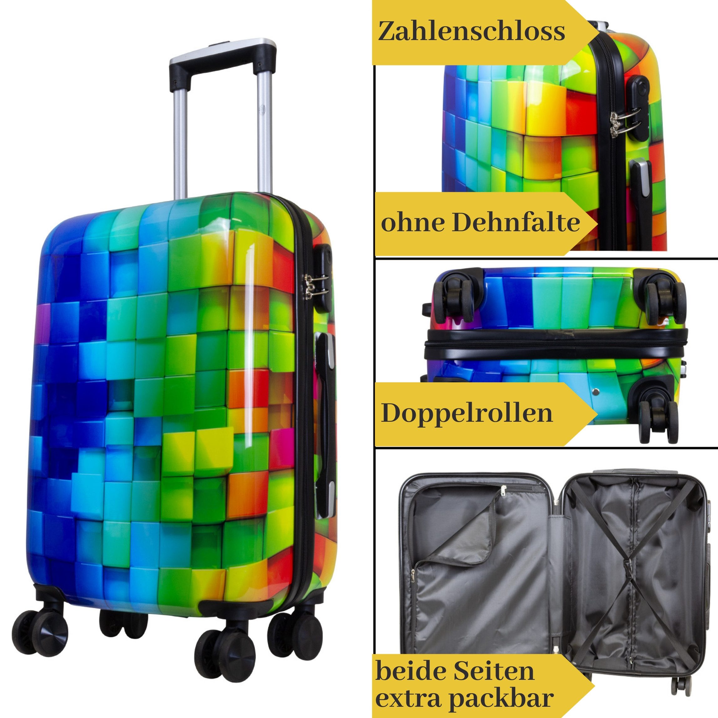 MONOPOL® Hartschalen-Trolley Motivkoffer 'Mosaik' S