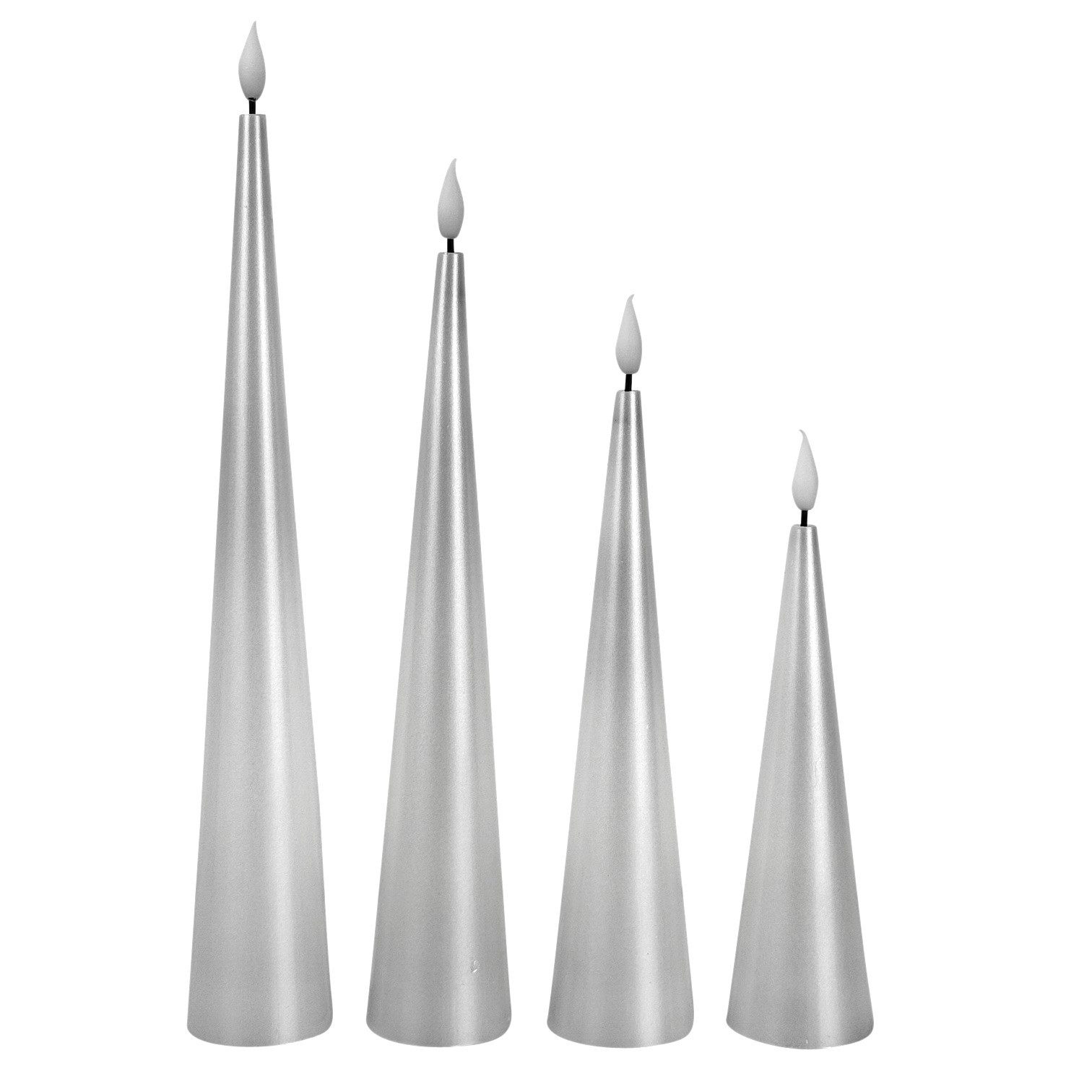 Online-Fuchs LED-Kerze 4 Kerzen, Stabkerzen XL in Kegelform inklusive 6-Stu günstig online kaufen