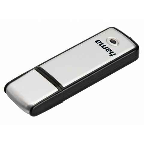 Hama USB-Stick "Fancy", USB 2.0, 64 GB, 10MB/s, Schwarz/Silber USB-Stick (Lesegeschwindigkeit 10 MB/s)