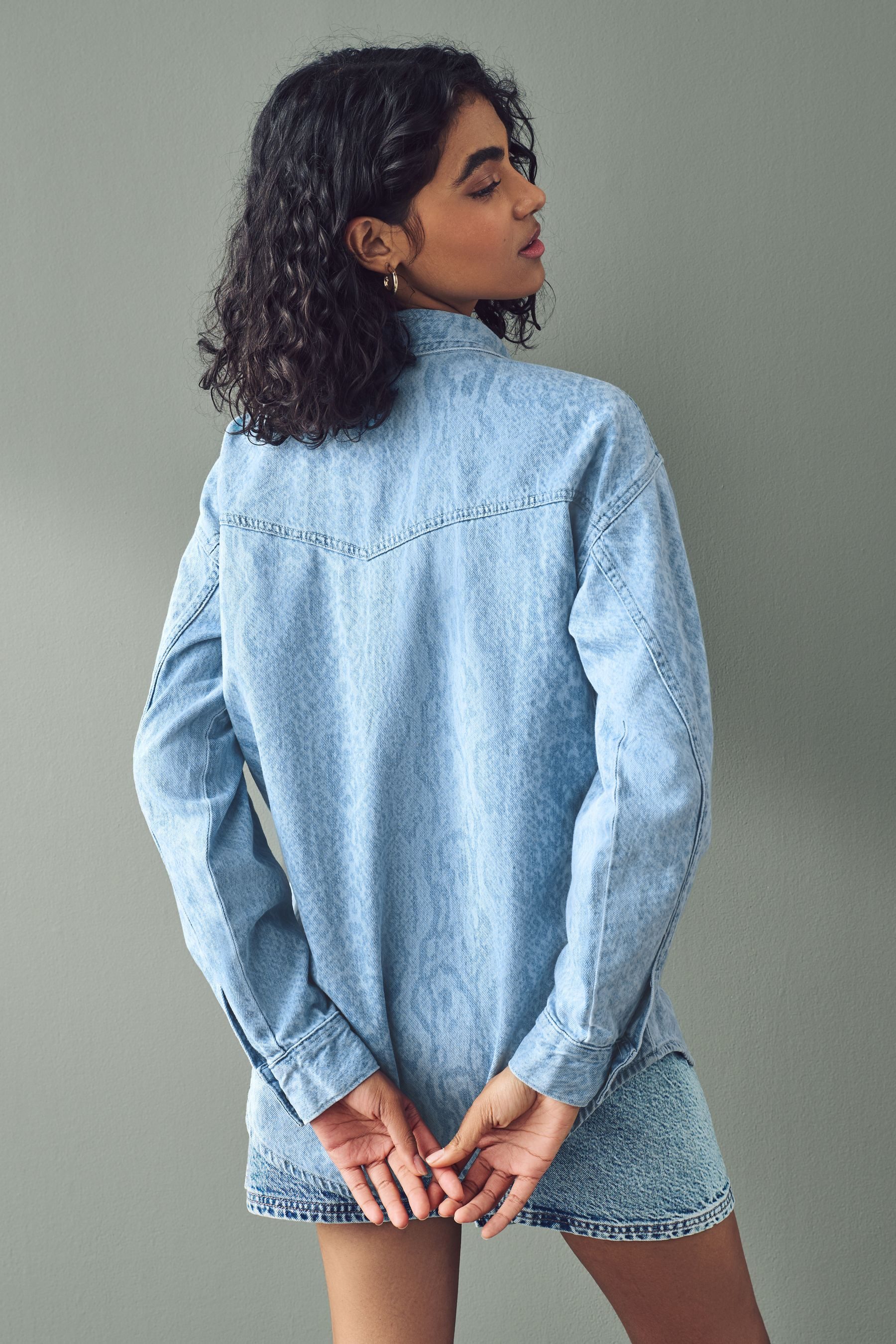 Next Jeanshemd Oversize-Denimhemd aus 100 % Baumwolle günstig online kaufen