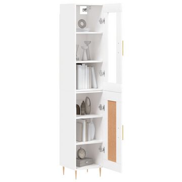 vidaXL Anrichte Highboard Weiß 34,5x34x180 cm Holzwerkstoff Glas Vitrine